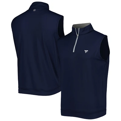 Men's Peter Millar Navy Fanatics Corporate Galway Stretch Loop Terry Quarter-Zip Vest