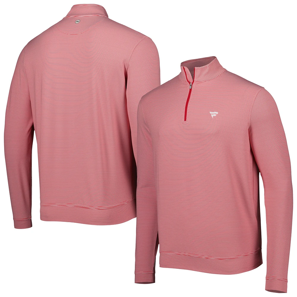Haut zippé performance à mini rayures Peter Millar Red Fanatics Corporate Perth pour homme