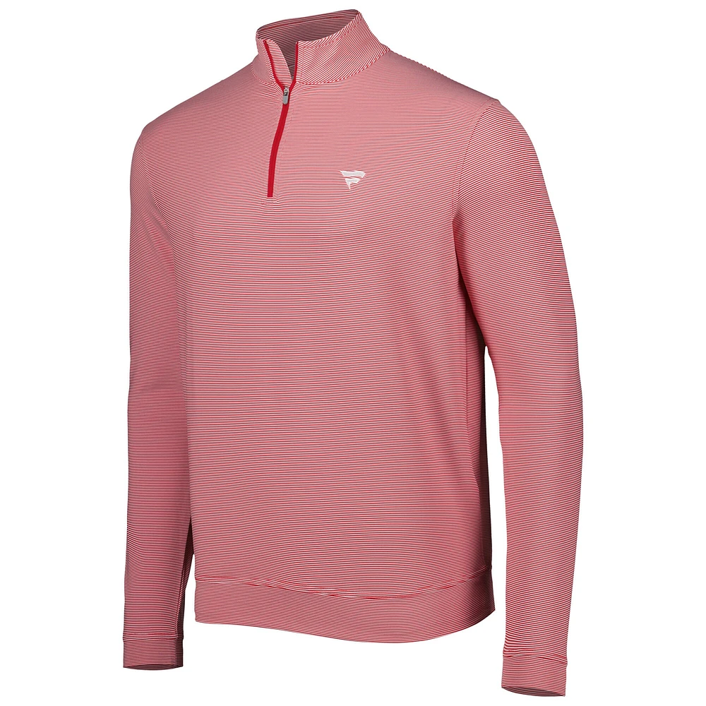 Haut zippé performance à mini rayures Peter Millar Red Fanatics Corporate Perth pour homme