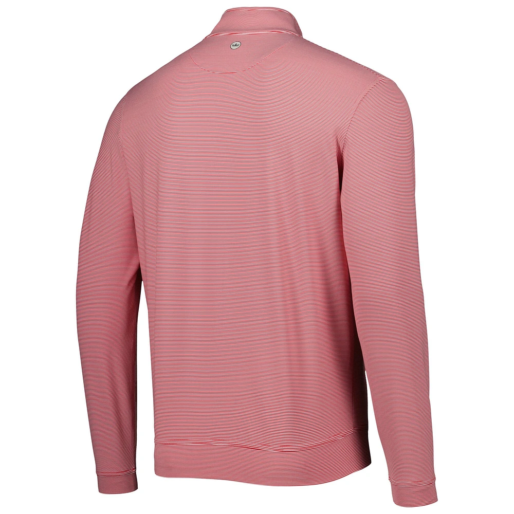 Haut zippé performance à mini rayures Peter Millar Red Fanatics Corporate Perth pour homme
