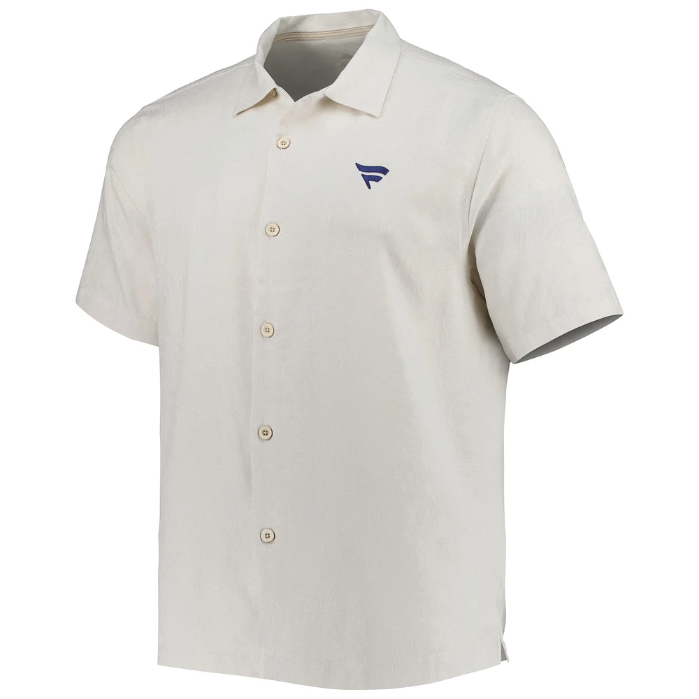 Chemise boutonnée pour homme Tommy Bahama Cream Fanatics Corporate Tropic Isles Camp