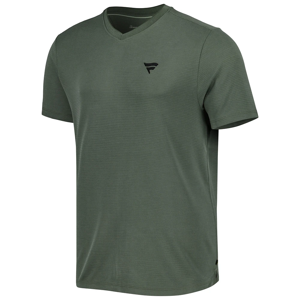 Men's Tommy Bahama Forest Green Fanatics Corporate Coastal Crest IslandZone V-Neck T-Shirt