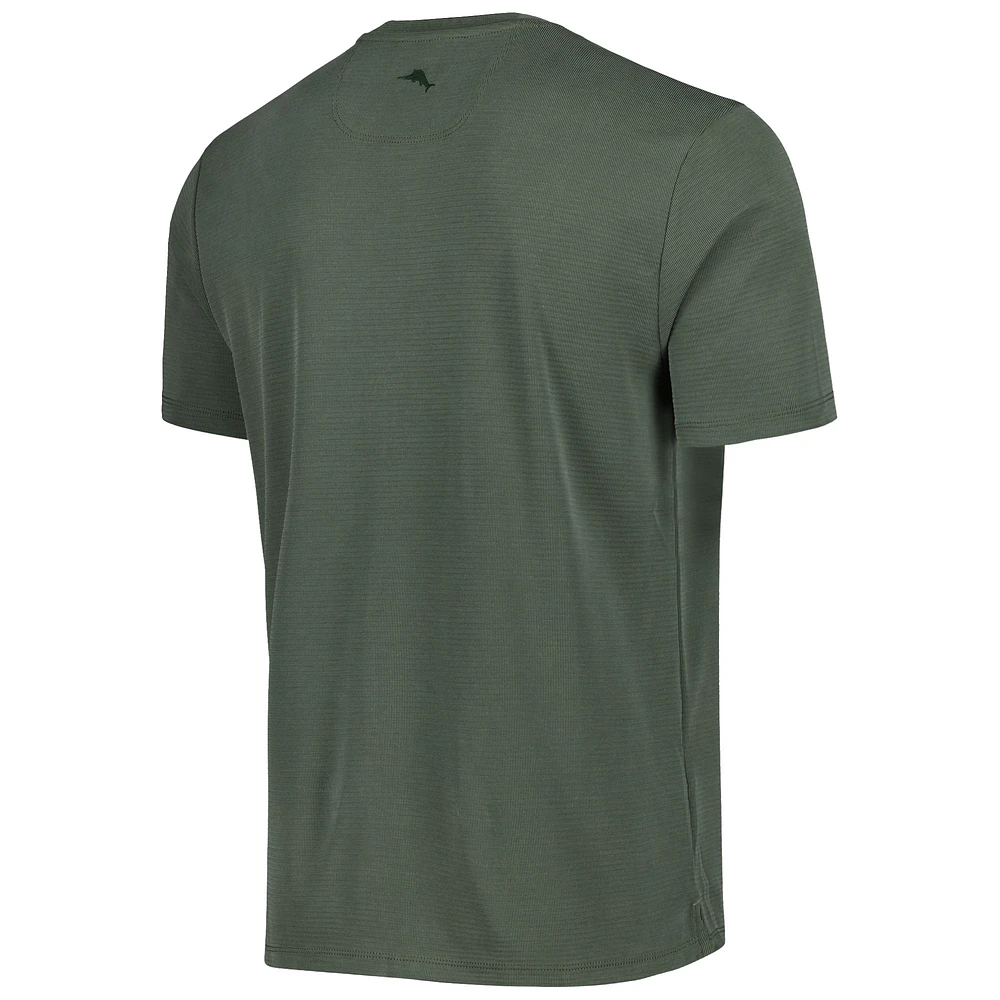 Men's Tommy Bahama Forest Green Fanatics Corporate Coastal Crest IslandZone V-Neck T-Shirt