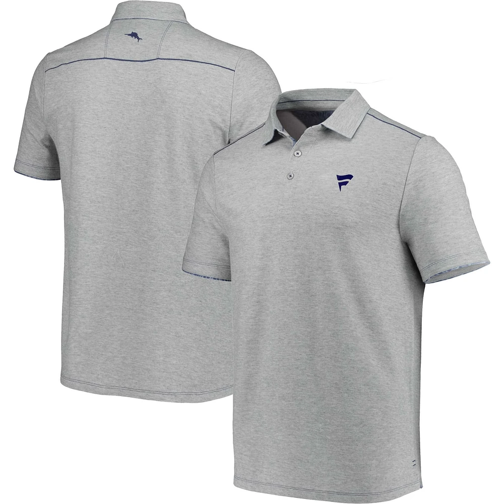 Men's Tommy Bahama Heather Gray Fanatics Corporate Logo Sport Tailgater IslandZone Polo