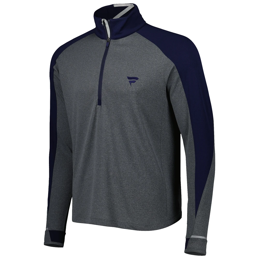 Men's Zero Restriction Charcoal/Navy Fanatics Corporate Z425 Raglan Quarter-Zip Top