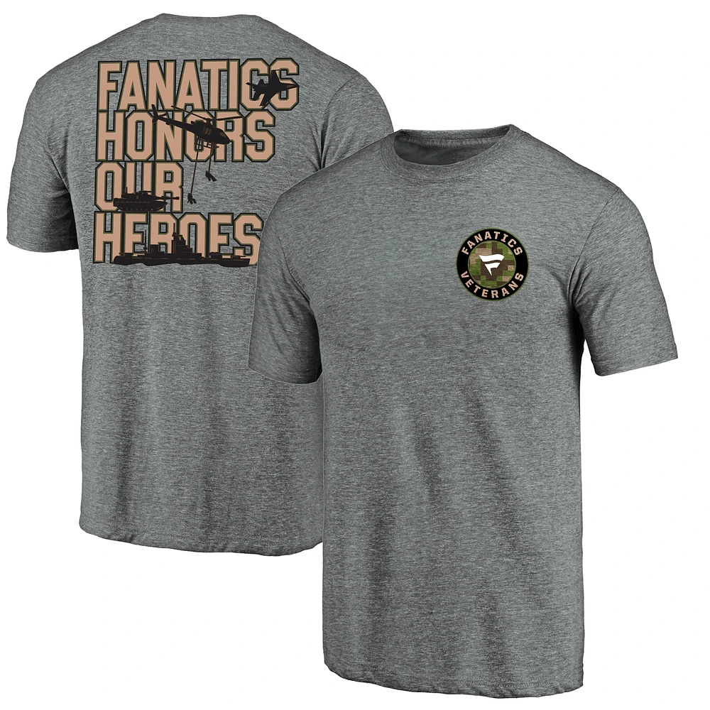 Unisex Heather Charcoal Fanatics Corporate Veterans FAN Group T-Shirt