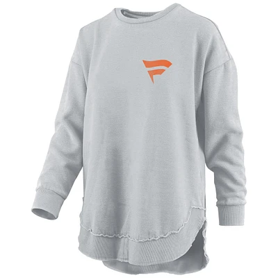 Women's Pressbox Gray Fanatics Corporate Vintage Wordmark Logo Pullover Sweatshirt
