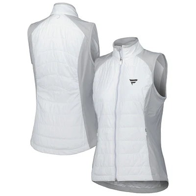 Gilet à double fermeture éclair intégrale Fanatics Corporate Tess pour femme, blanc, Zero Restriction