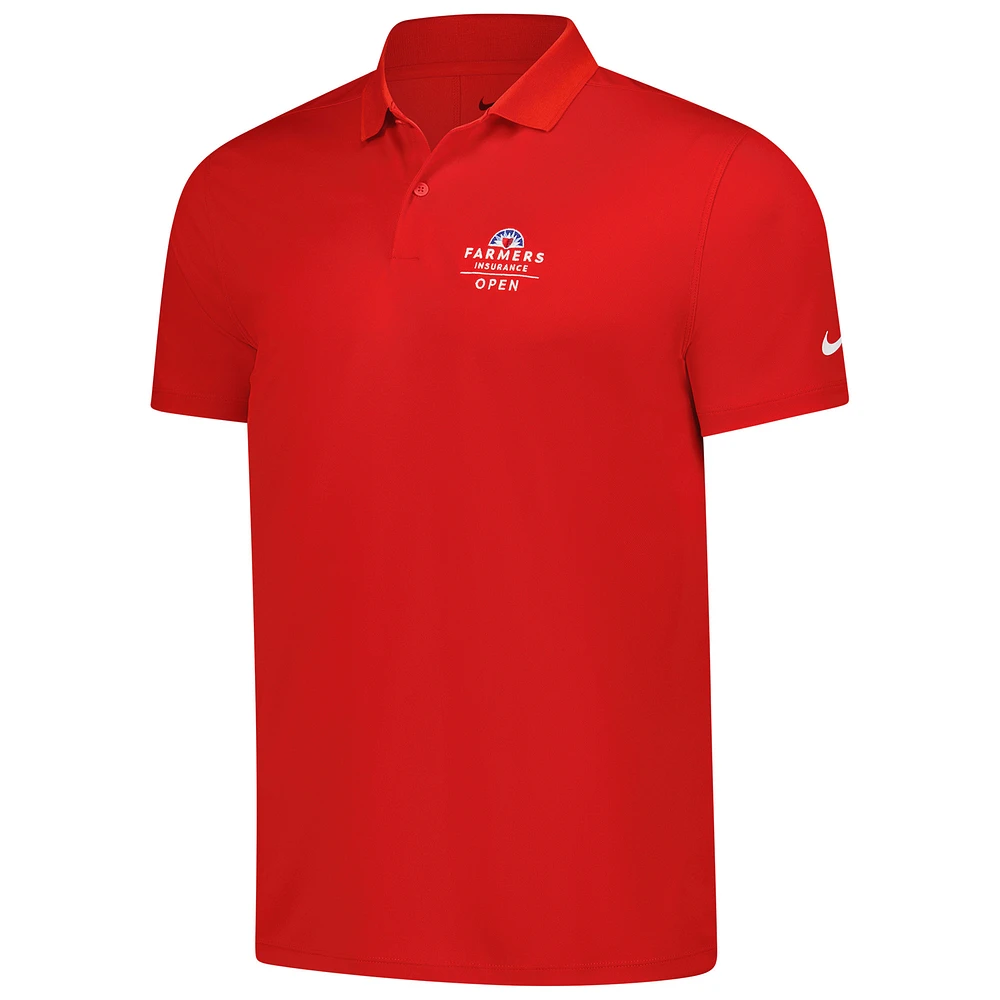 Men's Nike  Red Farmers Insurance Open Victory Solid Performance Polo