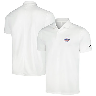 Polo Nike blanc Farmers Insurance Open Victory Solid Performance pour homme