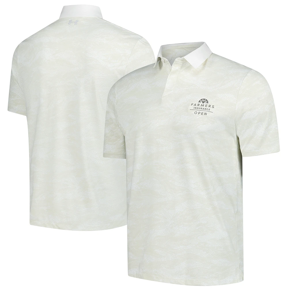 Men's Under Armour  White 2025 Farmers Insurance Open Iso-Chill Camo Performance Polo