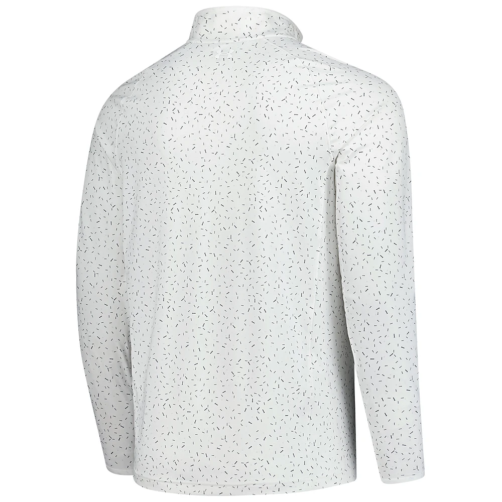 Men's Under Armour  White 2025 Farmers Insurance Open T2 Green Hit or Miss Raglan Quarter-Zip Pullover Top