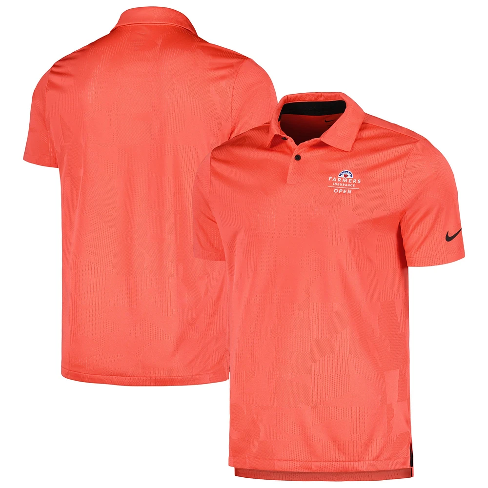 Men's Nike Red Farmers Insurance Open Tour Jacquard Performance Polo