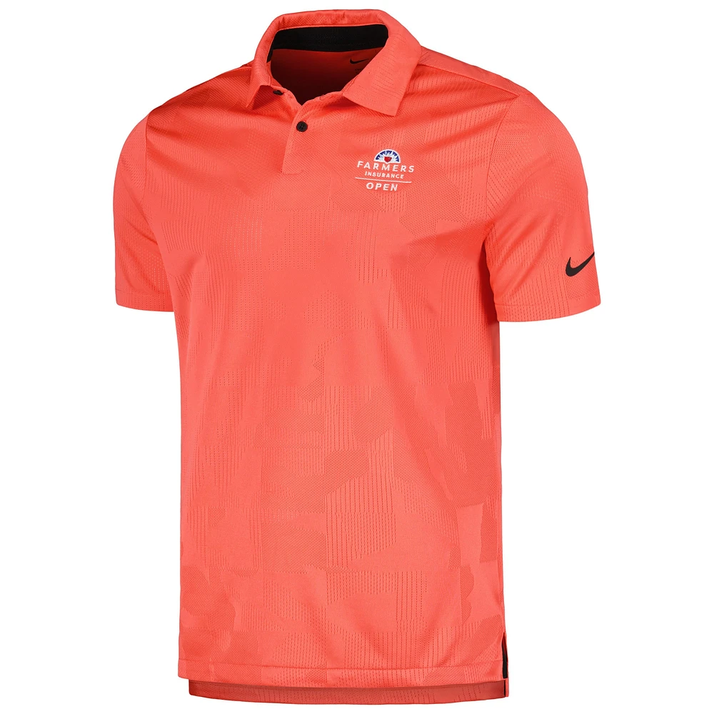 Polo de performance Nike Farmers Insurance Open Tour Jacquard rouge pour homme