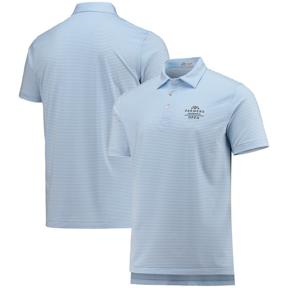 Men's Peter Millar Light Blue/White Farmers Insurance Open Hales Performance Polo