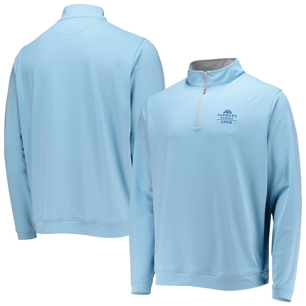 Veste Peter Millar Light Blue Farmers Insurance Open Perth Quarter-Zip pour homme