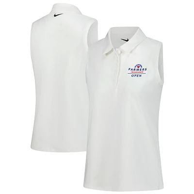 Polo sans manches Nike blanc Farmers Insurance Open Victory Performance pour femme