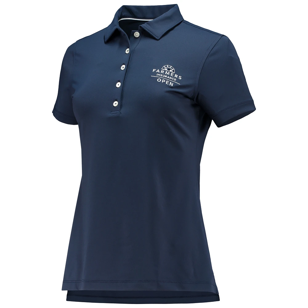 Peter Millar Navy Farmers Insurance Open Perfect Fit Performance Polo pour femme