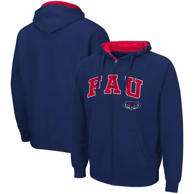 Youth Navy/Red New England Patriots Poster Board Full-Zip Hoodie