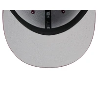 Casquette ajustée 59FIFTY pour homme New Era, bordeaux, thème Fayetteville Woodpeckers