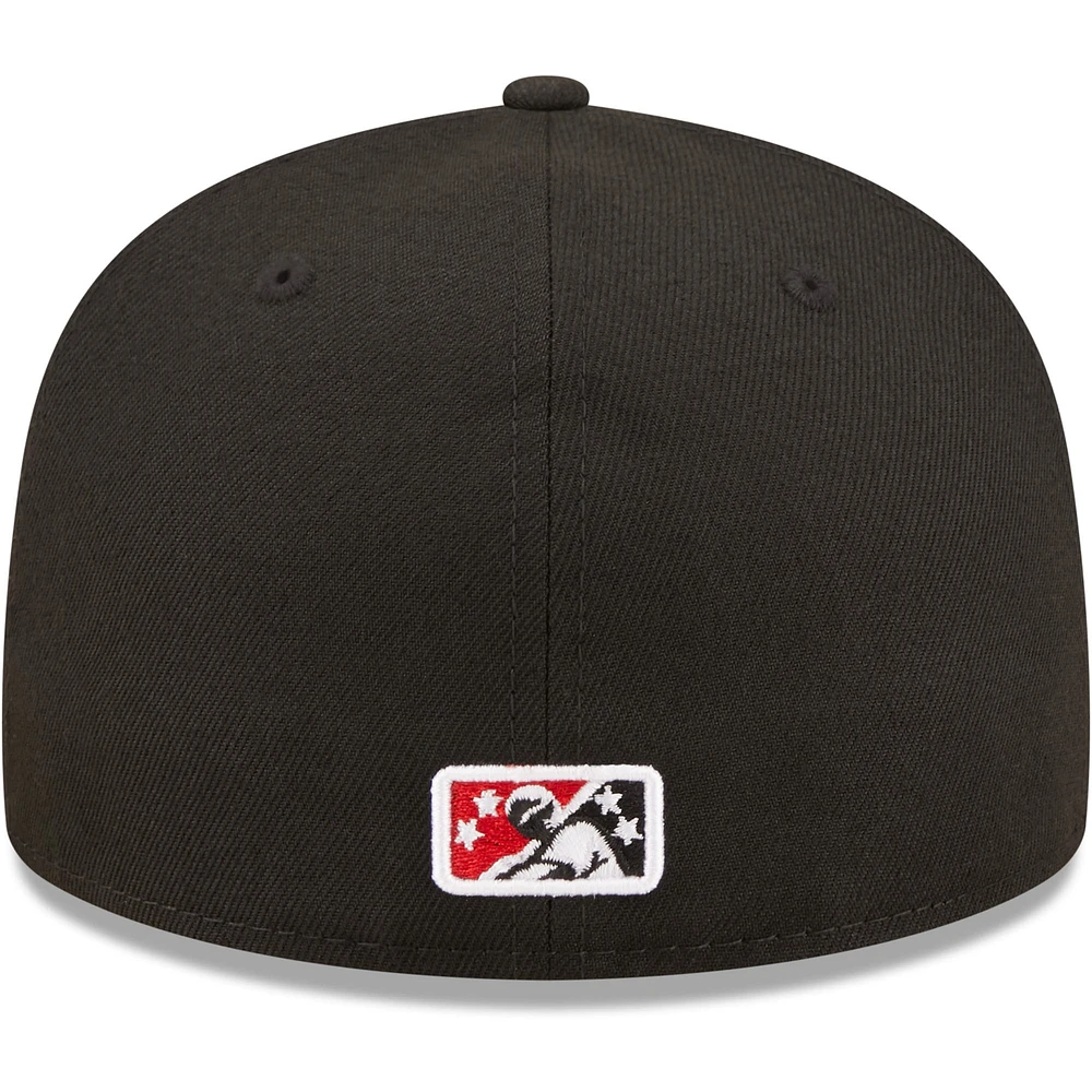 Men's New Era /Black Fayetteville Woodpeckers Authentic Collection 59FIFTY Fitted Hat