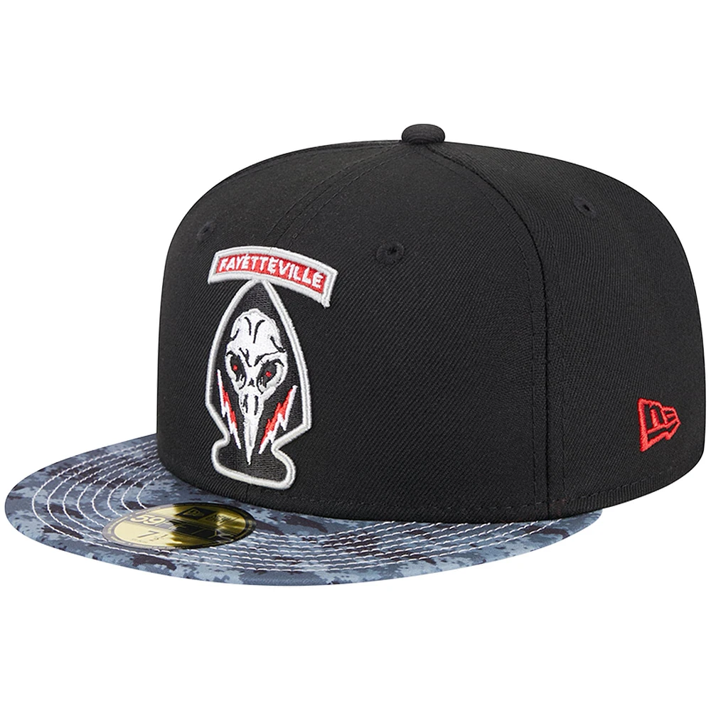 Men's New Era Black Fayetteville Woodpeckers Theme Nights Ops  59FIFTY Fitted Hat