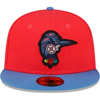 Casquette ajustée 59FIFTY Corail/Bleu Fayetteville Woodpeckers Copa De La Diversion New Era pour homme