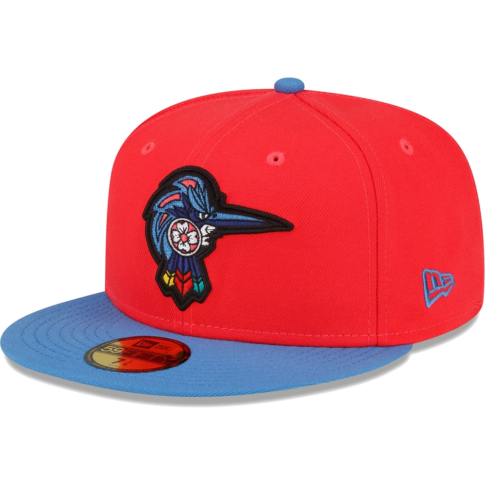 Casquette ajustée 59FIFTY Corail/Bleu Fayetteville Woodpeckers Copa De La Diversion New Era pour homme