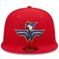 Men's New Era Red Fayetteville Woodpeckers Marvel x Minor League 59FIFTY Fitted Hat