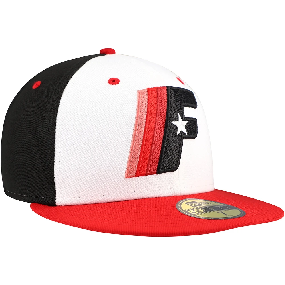 Casquette ajustée 59FIFTY New Era pour hommes, blanc/noir, Fayetteville Woodpeckers Authentic Collection