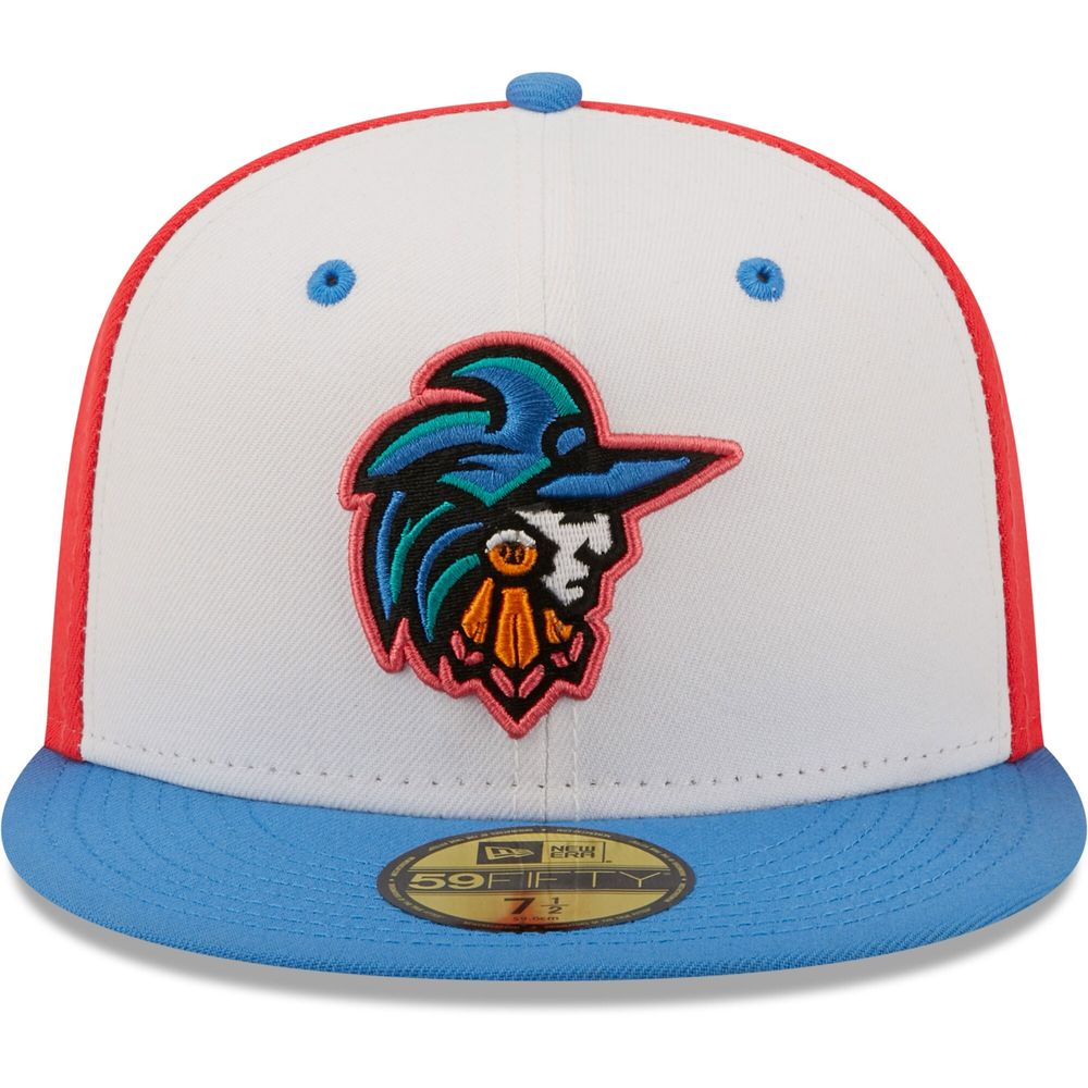 Men's New Era White/Blue Guerreros De Fayetteville Copa La Diversion 59FIFTY Fitted Hat