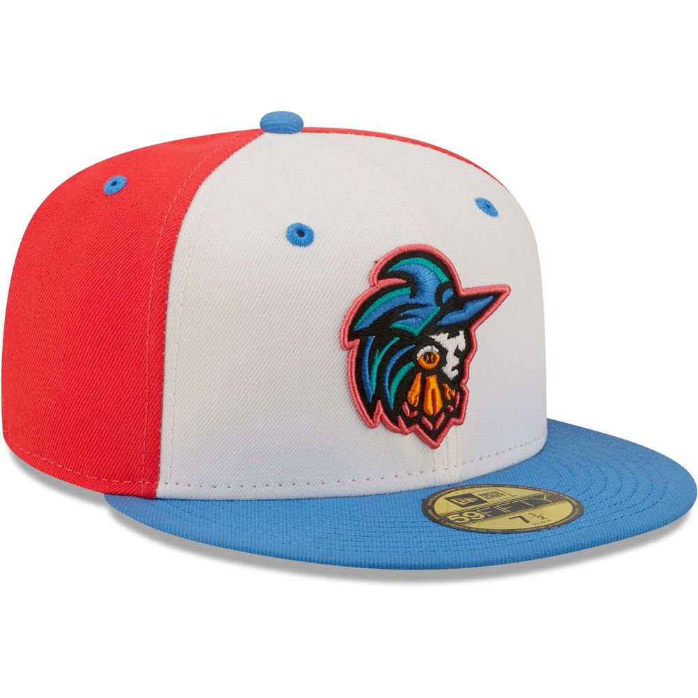 Men's New Era White/Blue Guerreros De Fayetteville Copa La Diversion 59FIFTY Fitted Hat