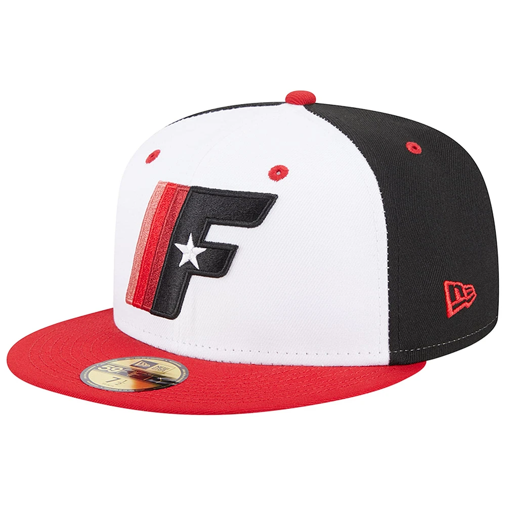 Men's New Era White Fayetteville Woodpeckers Theme Nights 1970s  59FIFTY Fitted Hat