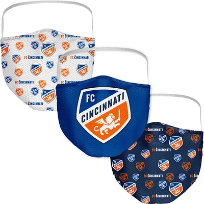 Lot de 3 couvre-visages avec logo FC Cincinnati Fanatics pour adulte