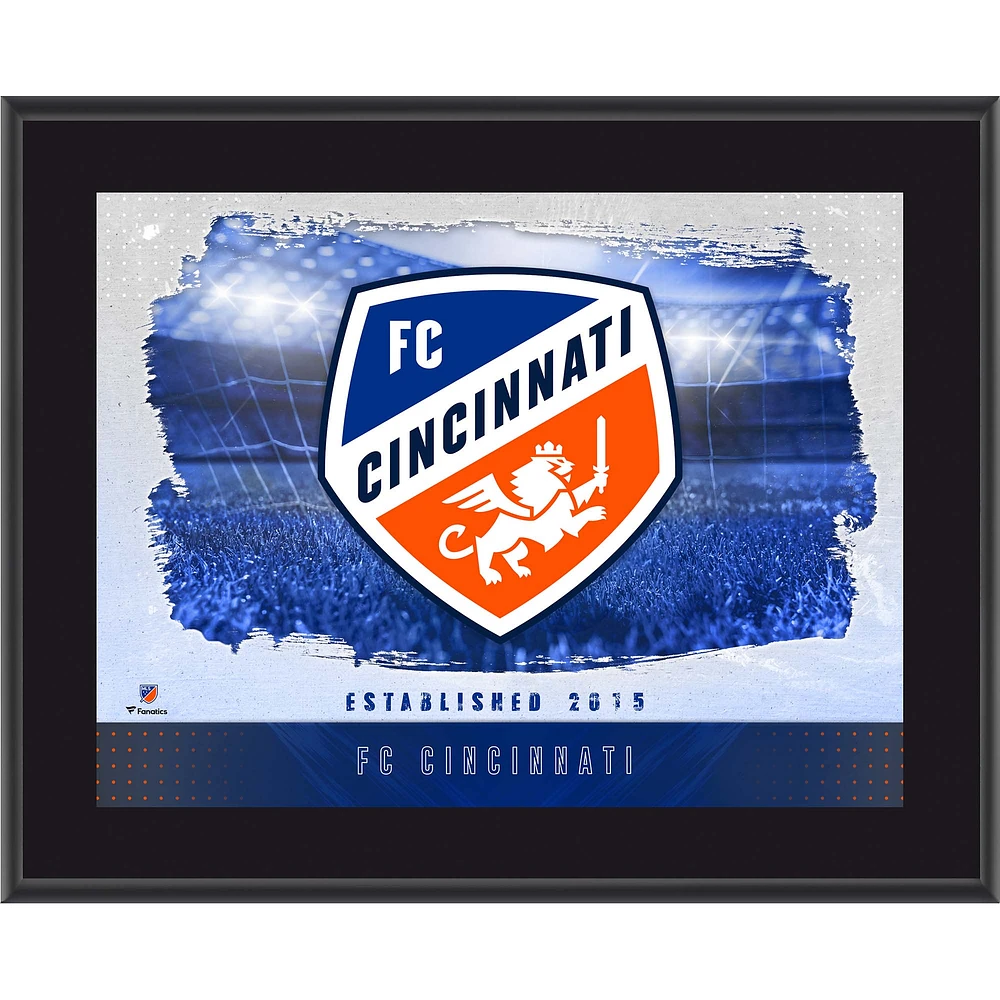 Plaque horizontale avec logo d'équipe sublimé du FC Cincinnati 10,5" x 13"