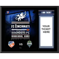 Plaque de billet sublimée du match inaugural du FC Cincinnati 12" x 15 "J'étais là"