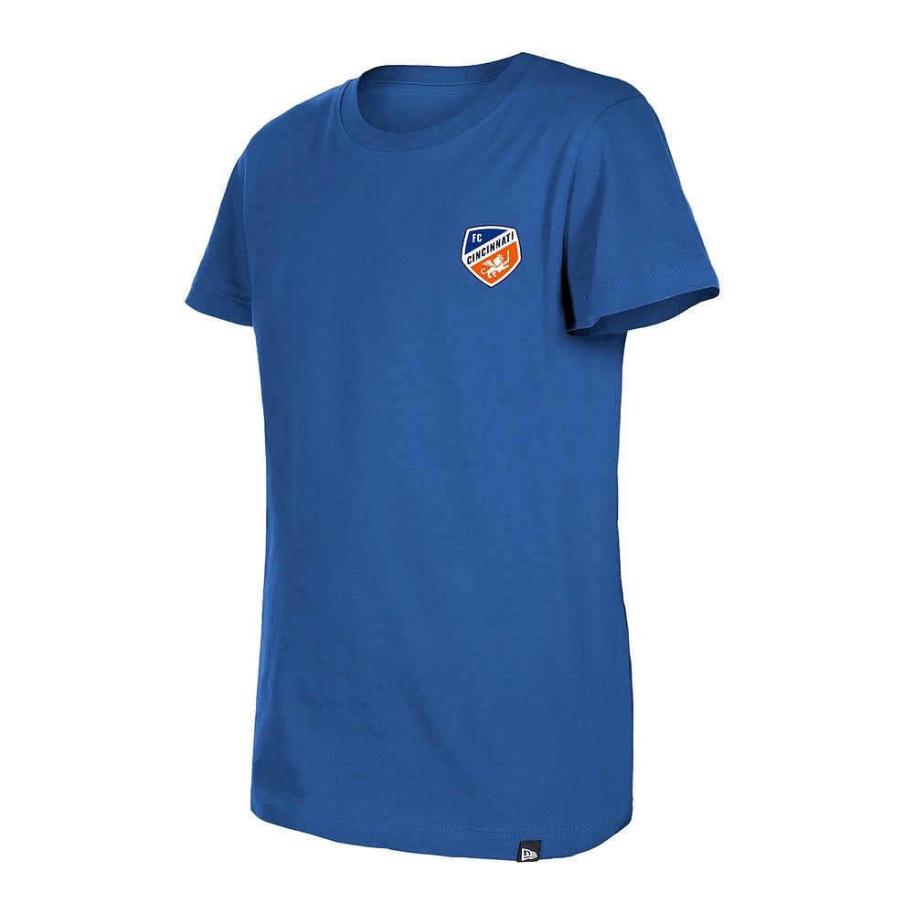 Girls Youth New Era Blue FC Cincinnati Bubble Heart T-Shirt