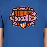 Girls Youth New Era Blue FC Cincinnati Bubble Heart T-Shirt