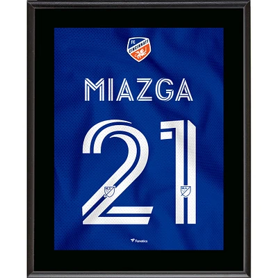 Plaque sublimée numéro 21 de style maillot River de Matt Miazga FC Cincinnati 10,5" x 13"