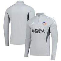 Men's adidas  Silver FC Cincinnati 2025 Quarter-Zip Long Sleeve Training Top