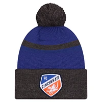Men's New Era  Blue FC Cincinnati 2025 Kickoff Cuffed Knit Hat with Pom