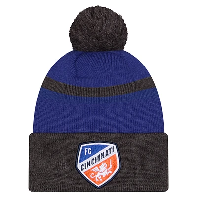 Men's New Era  Blue FC Cincinnati 2025 Kickoff Cuffed Knit Hat with Pom