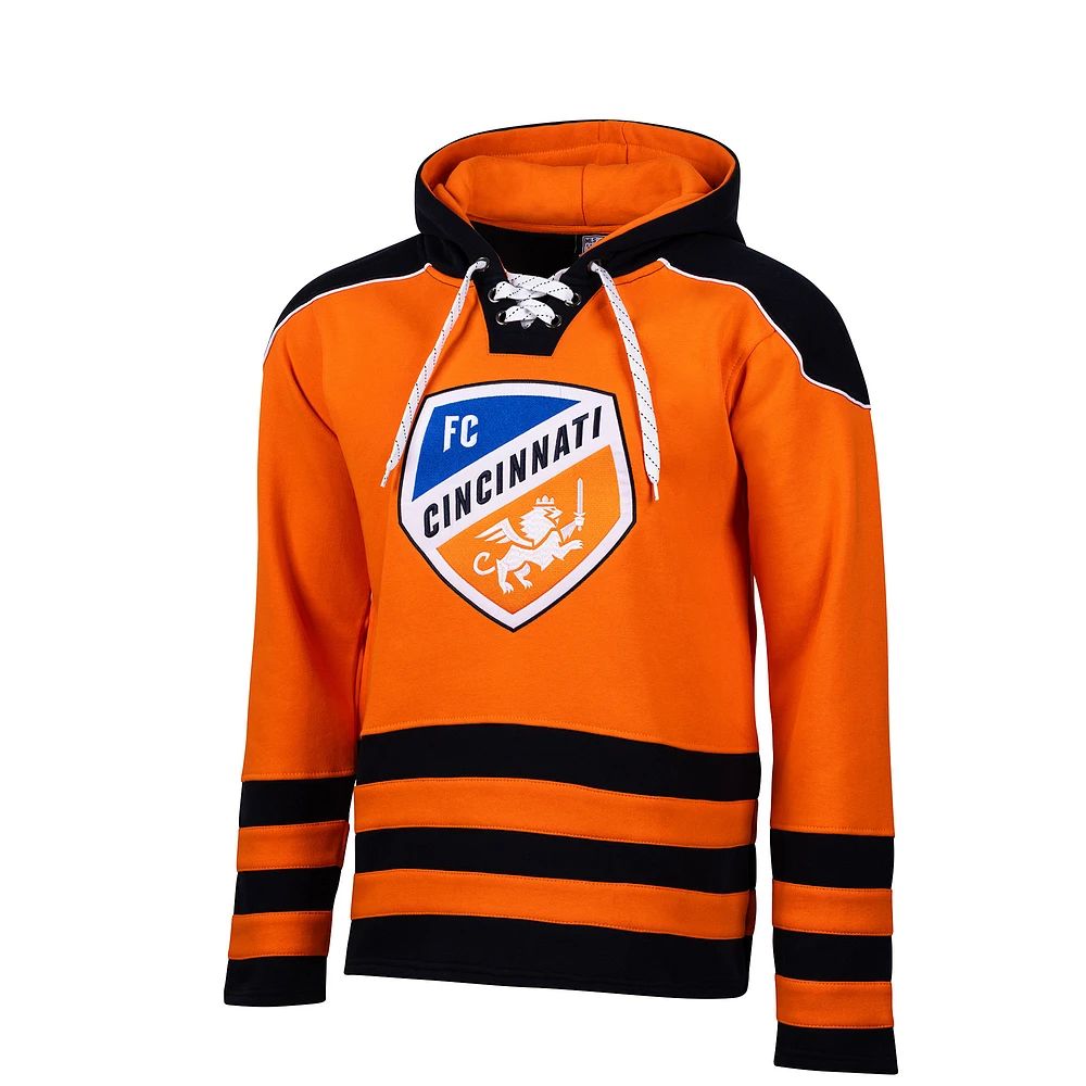 Sweat à capuche de hockey pour homme Sport Design Sweden Orange FC Cincinnati Hat Trick