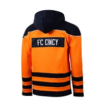 Sweat à capuche de hockey pour homme Sport Design Sweden Orange FC Cincinnati Hat Trick