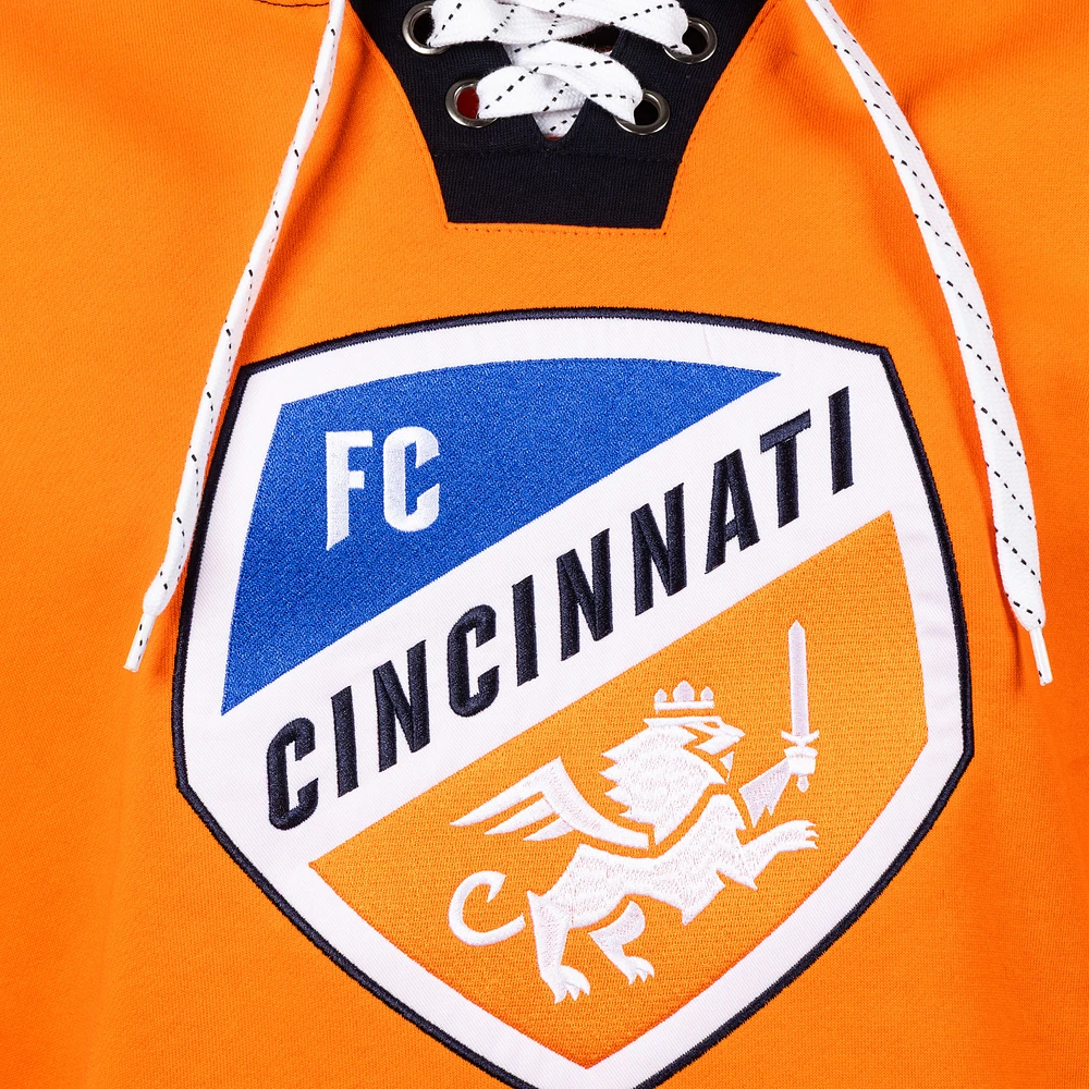 Sweat à capuche de hockey pour homme Sport Design Sweden Orange FC Cincinnati Hat Trick
