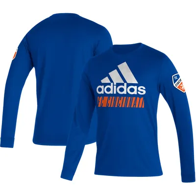 FC Cincinnati adidas Vintage Performance Long Sleeve T-Shirt - Blue