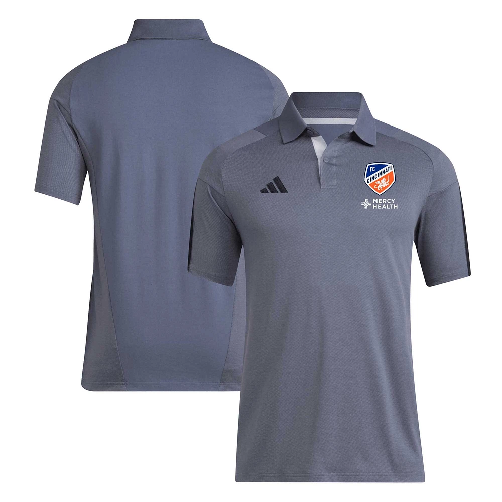 Polo d'entraînement adidas gris FC Cincinnati 2024 pour homme