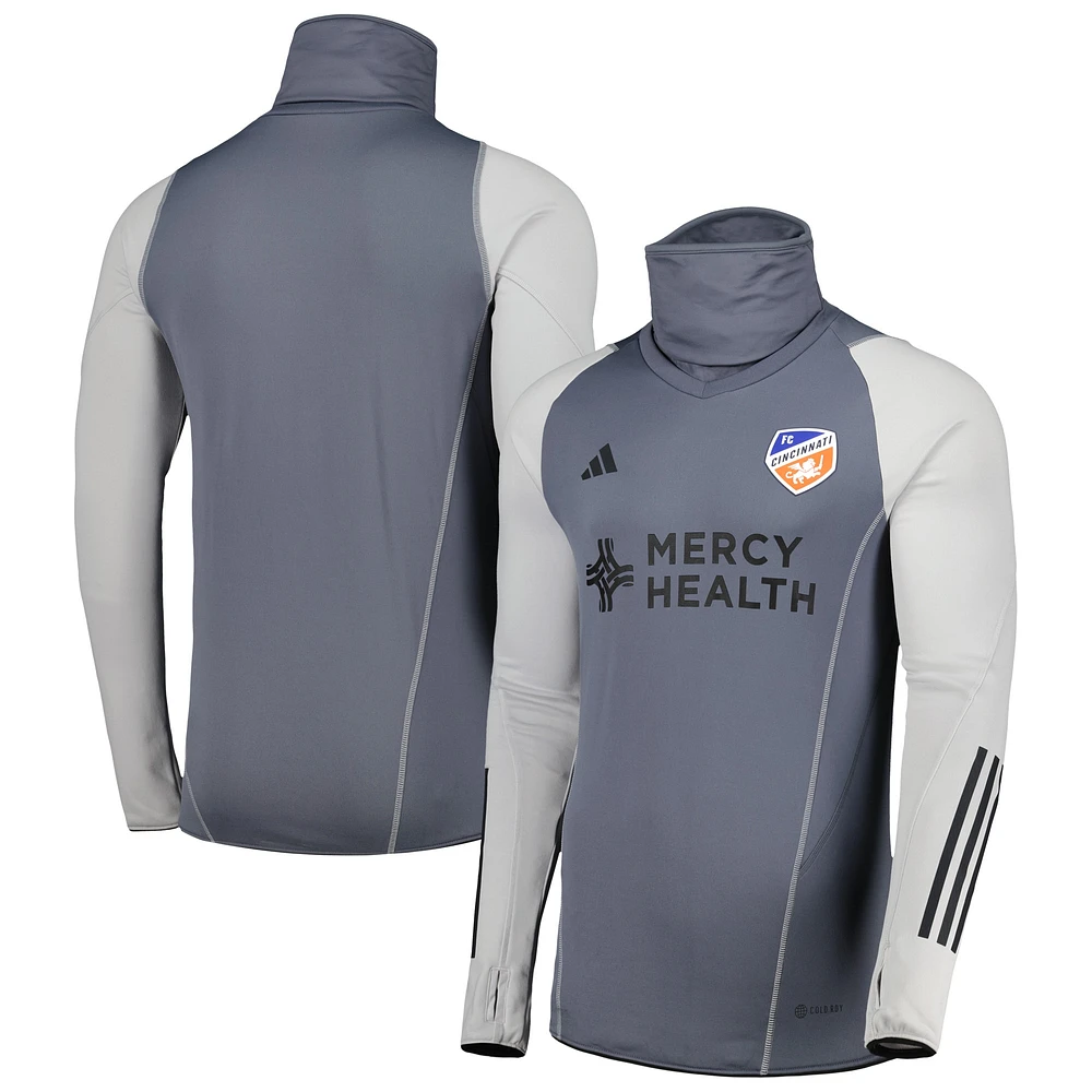 Men's adidas Gray FC Cincinnati Warm Raglan COLD.RDY Top