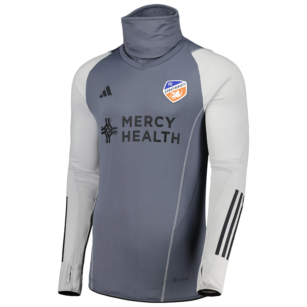 Men's adidas Gray FC Cincinnati Warm Raglan COLD.RDY Top