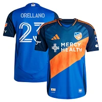 Men's adidas Luca Orellano Blue FC Cincinnati 2025 Orange and Legacy Kit Authentic Player Jersey